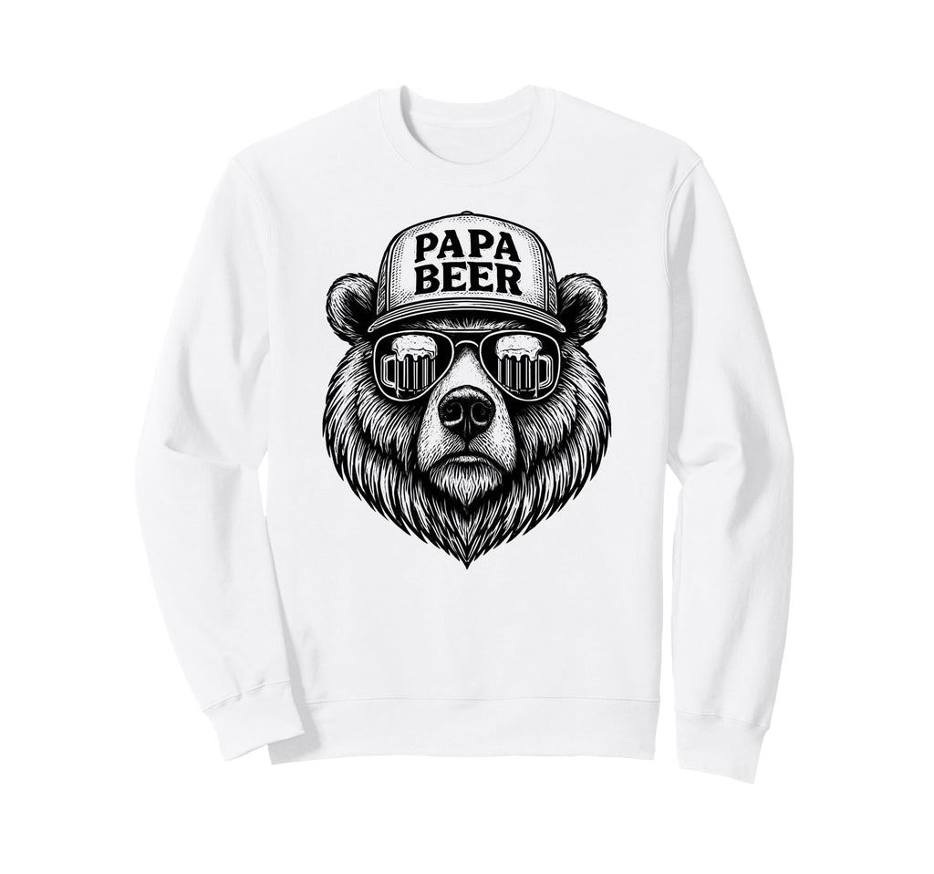 Papa Beer Funny Dad Bear Drinking Sweatshirt - Novelty Apparel Unisex - T-Shirt, Sweatshirt, Hoodie