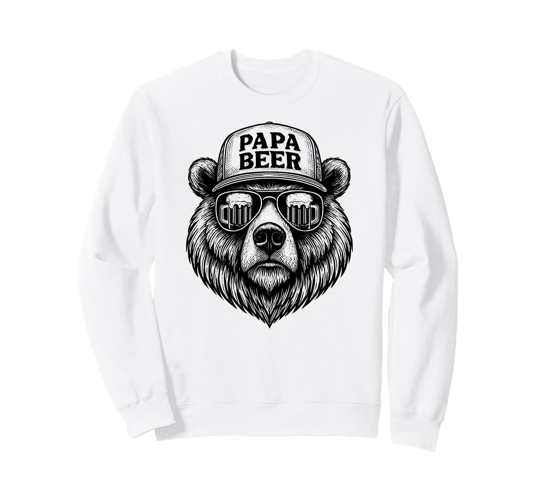 Papa Beer Funny Dad Bear Drinking Sweatshirt - Novelty Apparel Unisex - T-Shirt, Sweatshirt, Hoodie