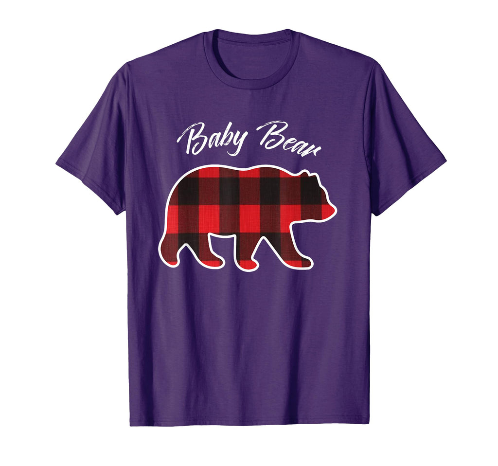 Bear Matching Family Red Plaid Pajama T-Shirt - Minimalist Print Unisex - T-Shirt, Sweatshirt, Hoodie