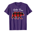Bear Matching Family Red Plaid Pajama T-Shirt - Minimalist Print Unisex - T-Shirt, Sweatshirt, Hoodie