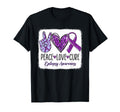 Peace Hope Love Ribbon Purple Epilepsy T-Shirt - Graphic Print Men Women - T-Shirt, Sweatshirt, Hoodie