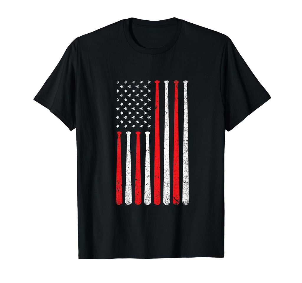 Baseball Dad American Flag 4Th July T-Shirt - Casual Everyday Wear Unisex - T-Shirt, Sweatshirt, Hoodie