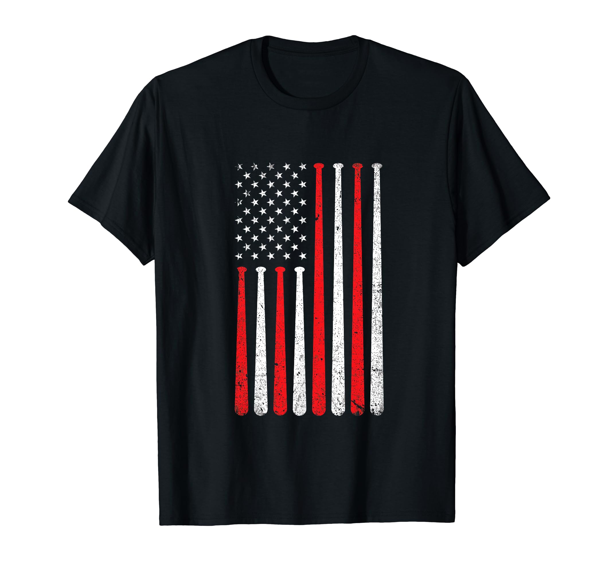 Baseball Dad American Flag 4Th July T-Shirt - Casual Everyday Wear Unisex - T-Shirt, Sweatshirt, Hoodie