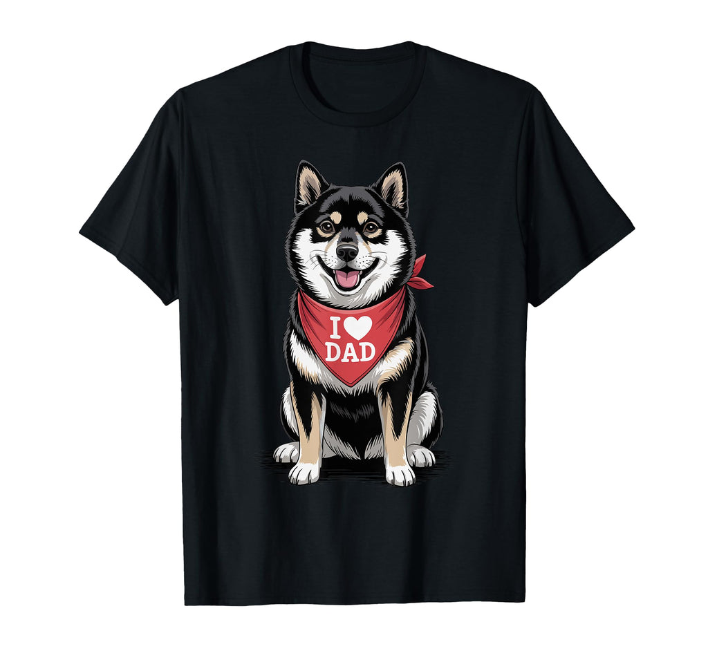 I Love Dad Shiba Inu Lover Dog Fathers T-Shirt - Trendy Graphic for Adults - T-Shirt, Sweatshirt, Hoodie