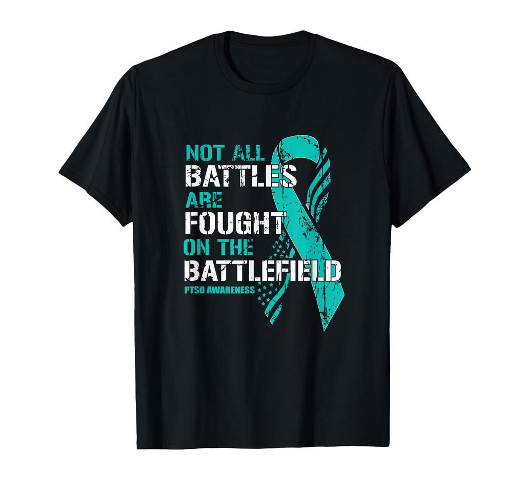 Ptsd Awareness Not All Battles Teal T-Shirt - Unique Graphic for Adults - T-Shirt, Sweatshirt, Hoodie