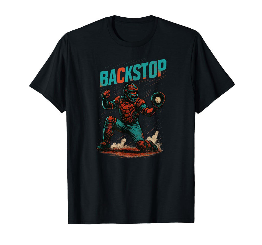 Backstop Catcher Baseball T-Shirt - Novelty Apparel Men Women - T-Shirt, Sweatshirt, Hoodie