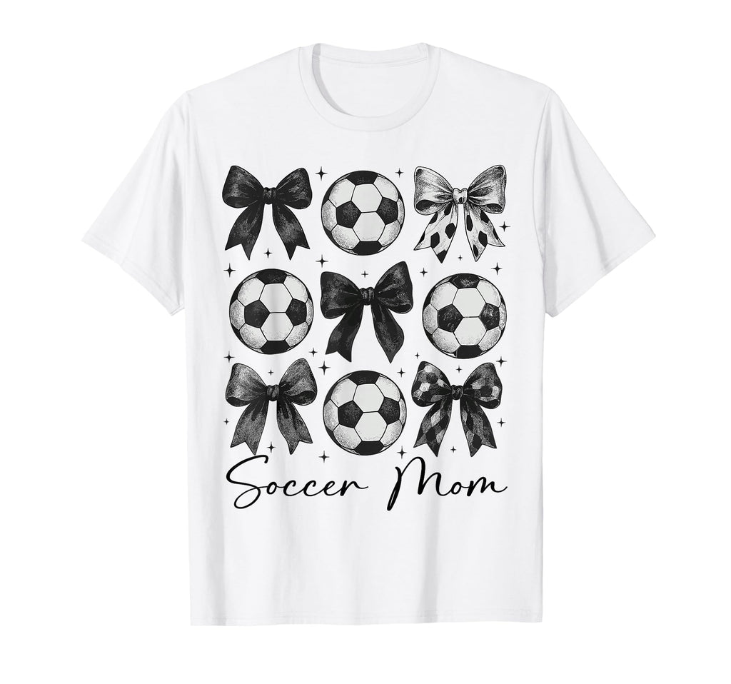 Soccer Mom Funny Coquette Bow Soccer T-Shirt - Minimalist Print Men Women - T-Shirt, Sweatshirt, Hoodie