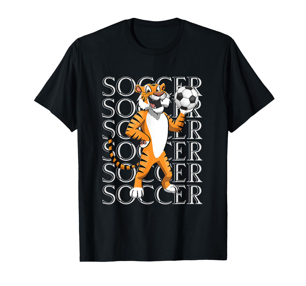 Soccer Tiger Playing Funny Gaming T-Shirt - Novelty Apparel Men Women - T-Shirt, Sweatshirt, Hoodie