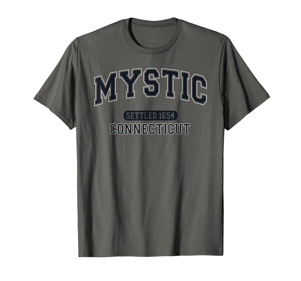 Mystic Connecticut Settled 1654 T-Shirt - Minimalist Print Men Women - T-Shirt, Sweatshirt, Hoodie
