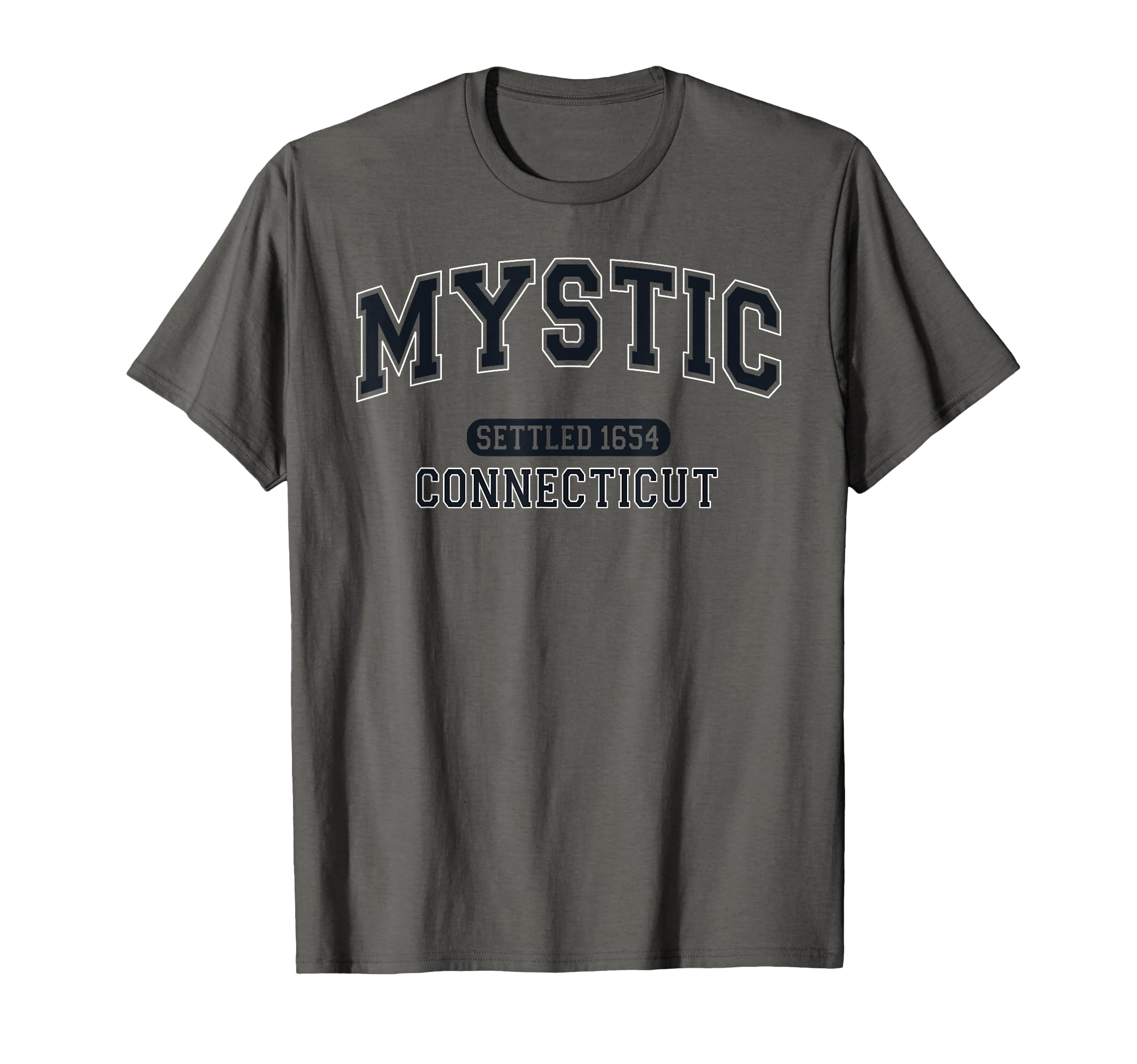 Mystic Connecticut Settled 1654 T-Shirt - Minimalist Print Men Women - T-Shirt, Sweatshirt, Hoodie