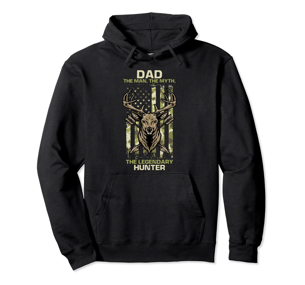 Dad Myth Legendary Hunter Camouflage Hoodie - Fun Novelty Design Unisex - T-Shirt, Sweatshirt, Hoodie