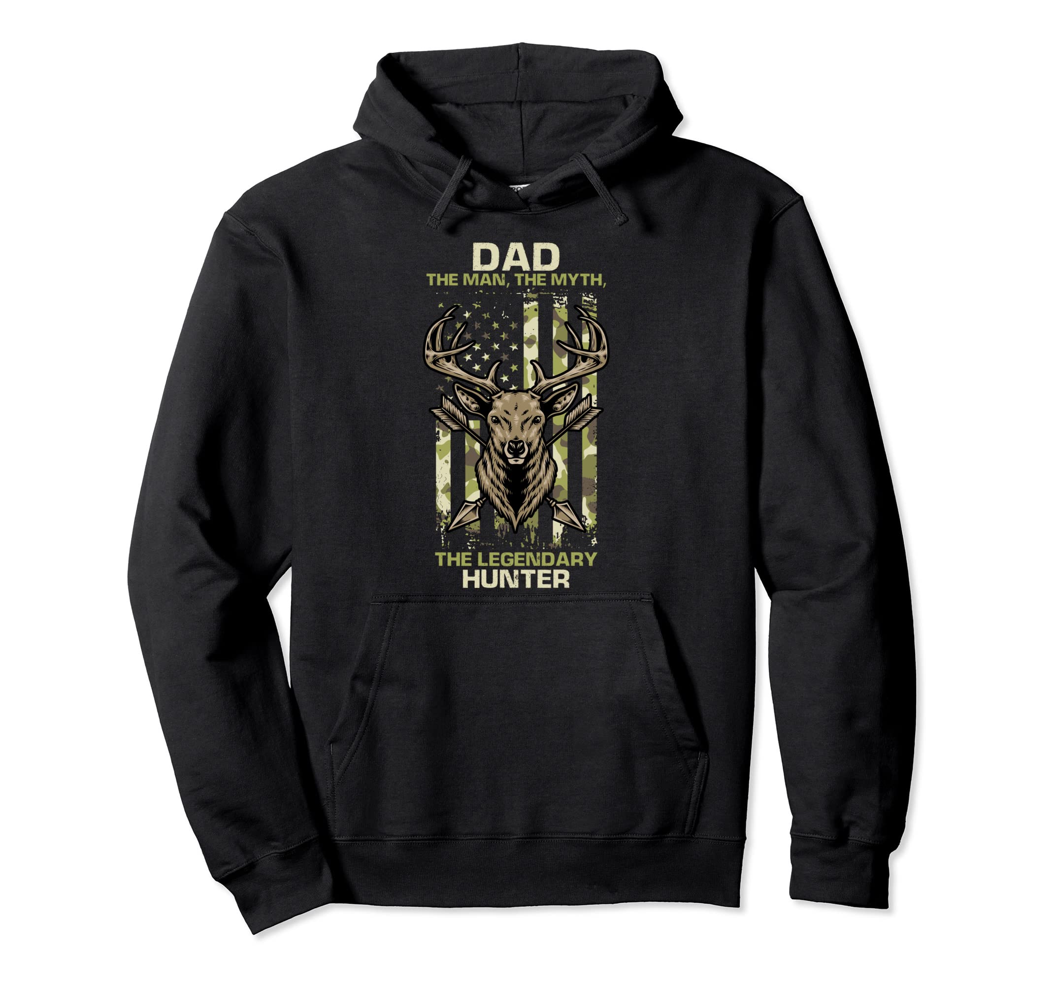 Dad Myth Legendary Hunter Camouflage Hoodie - Fun Novelty Design Unisex - T-Shirt, Sweatshirt, Hoodie