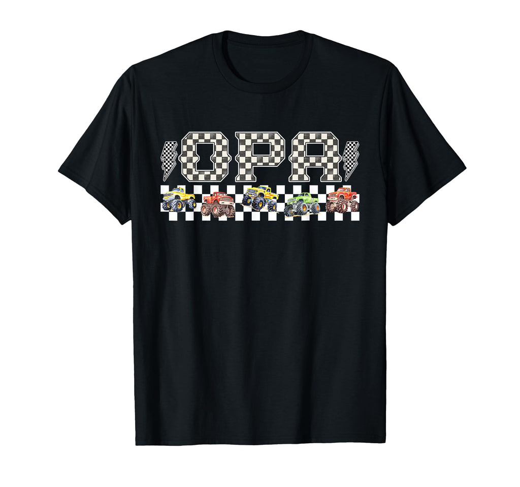 Opa Monster Truck Family Crew Birthday T-Shirt - Aesthetic Graphic Unisex - T-Shirt, Sweatshirt, Hoodie