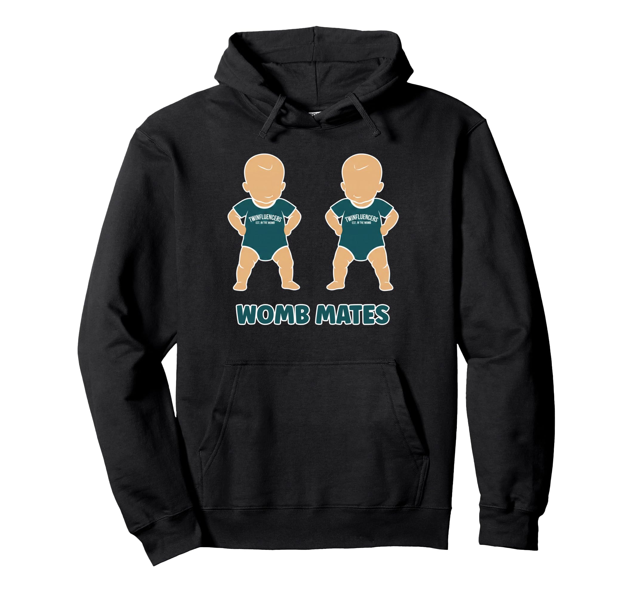 Wombmates Twinfluencers Pregnancy Hoodie - Casual Everyday Wear Men Women - T-Shirt, Sweatshirt, Hoodie