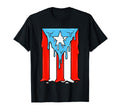 Dripping Puerto Rico Flag Boricua T-Shirt - Custom Art Print Men Women - T-Shirt, Sweatshirt, Hoodie
