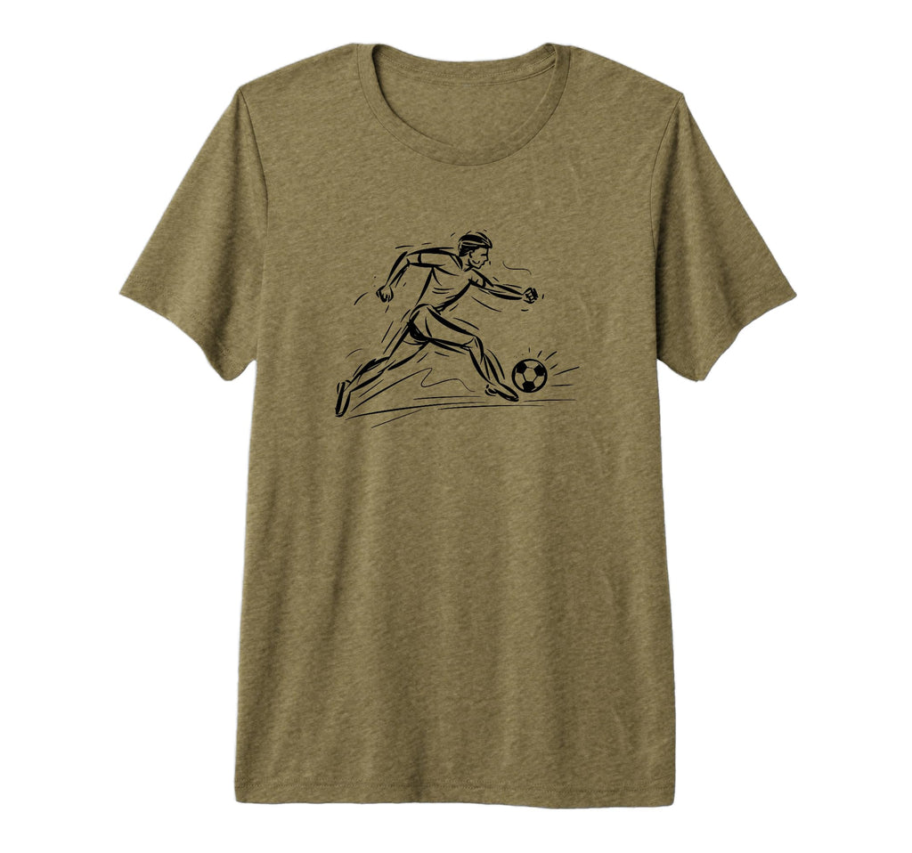 Soccer Player Footballer Tri Blend T-Shirt - Aesthetic Graphic for Adults - T-Shirt, Sweatshirt, Hoodie