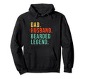 Funny Bearded Dad Husband Legend Beard Hoodie - Unique Graphic Men Women - T-Shirt, Sweatshirt, Hoodie