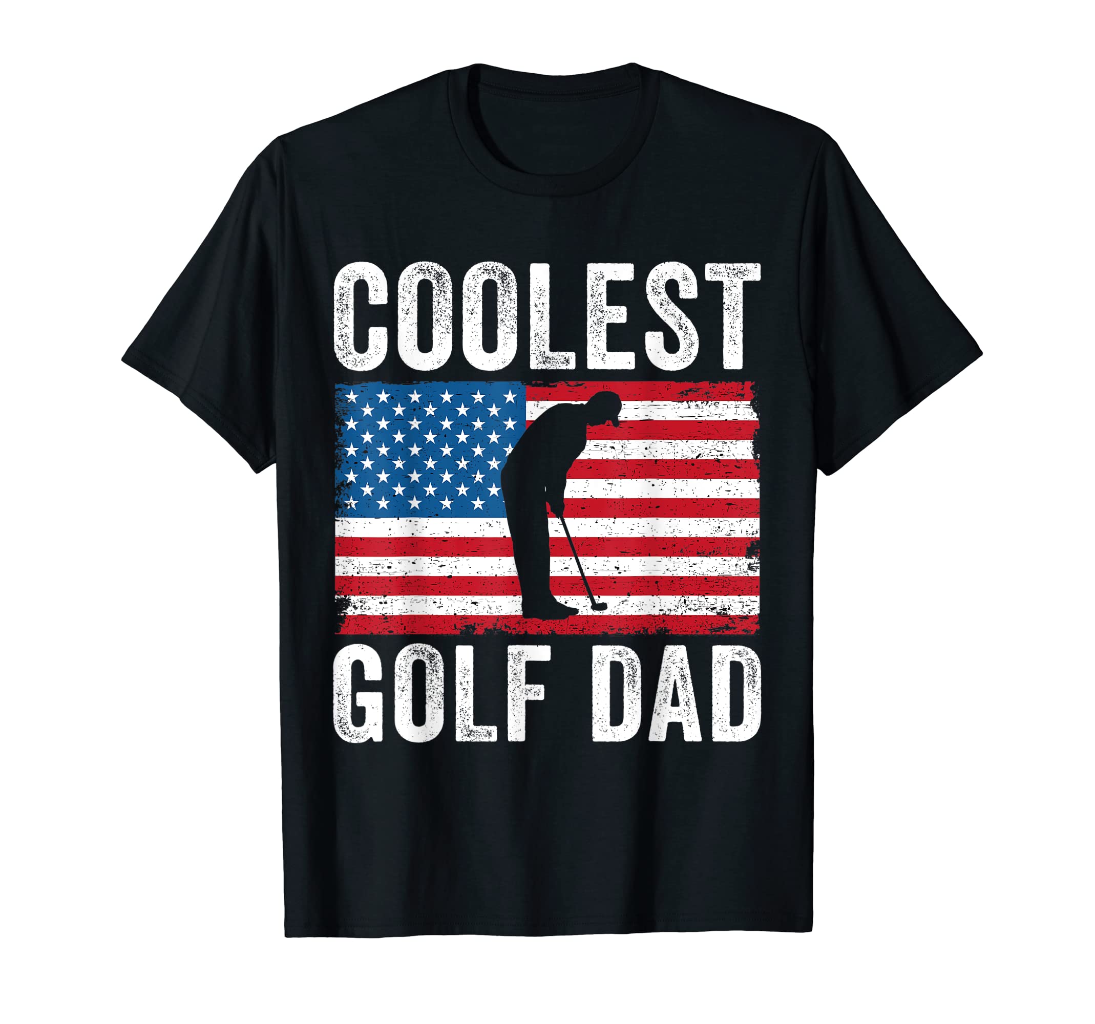 Golf Dad American Flag Funny Golf T-Shirt - Custom Art Print Men Women - T-Shirt, Sweatshirt, Hoodie