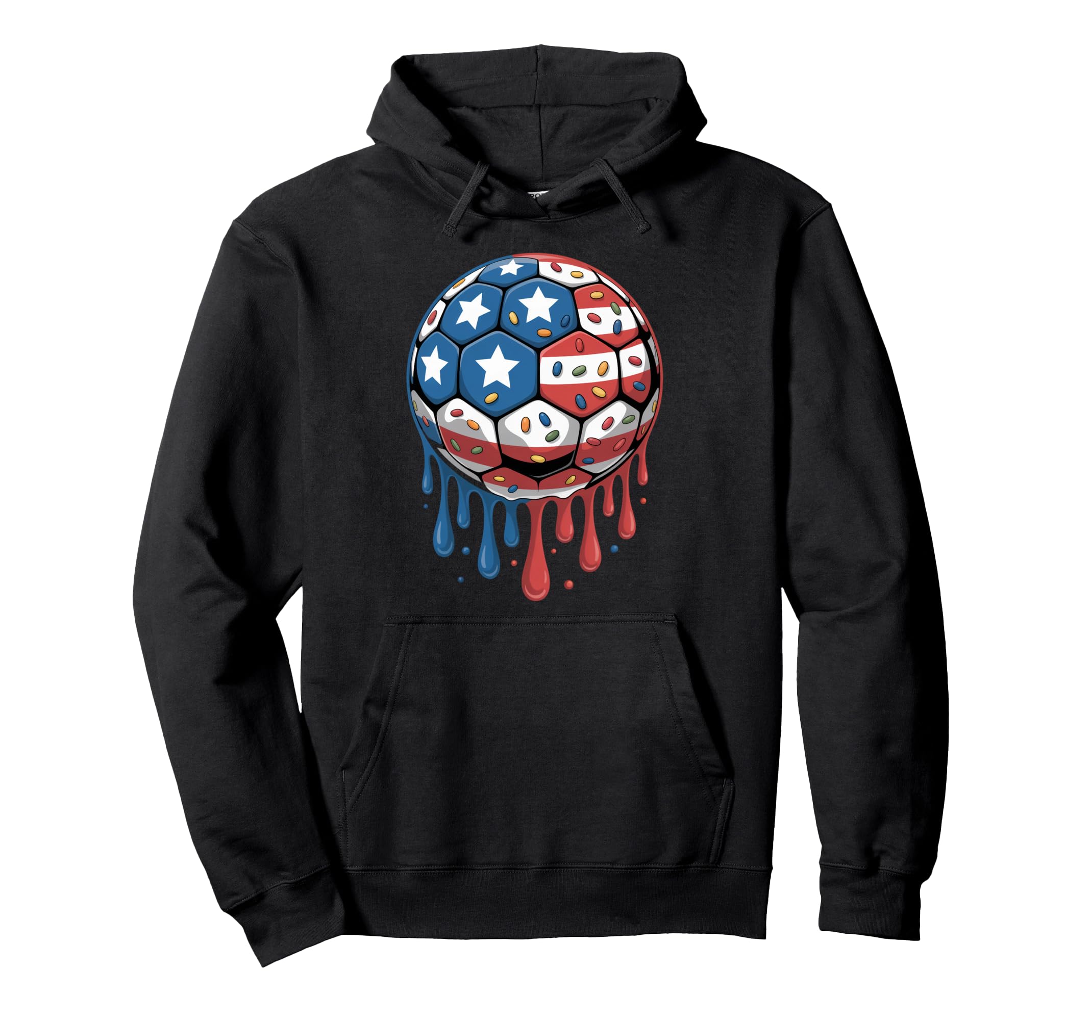 Ice Cream Drip Game American Usa Flag Hoodie - Trendy Graphic for Adults - T-Shirt, Sweatshirt, Hoodie