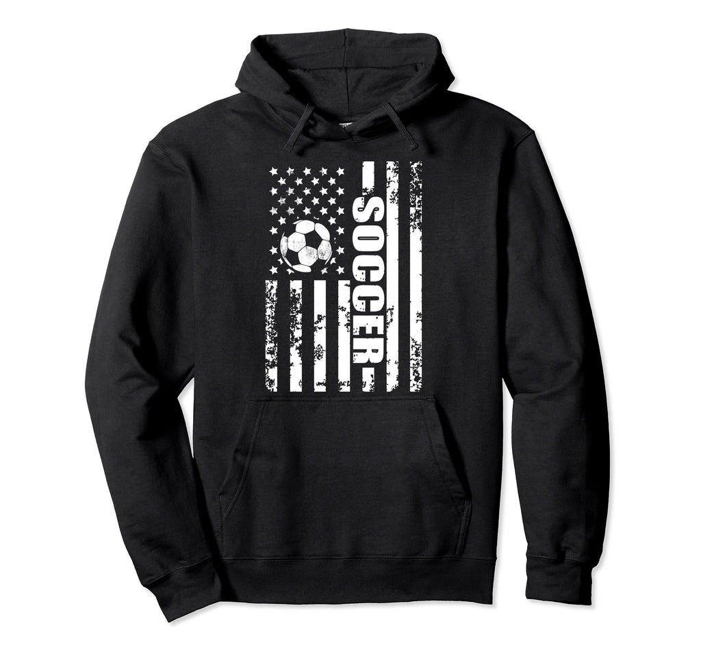 Us American Flag Soccer Patriotic Hoodie - Casual Everyday Wear Unisex - T-Shirt, Sweatshirt, Hoodie