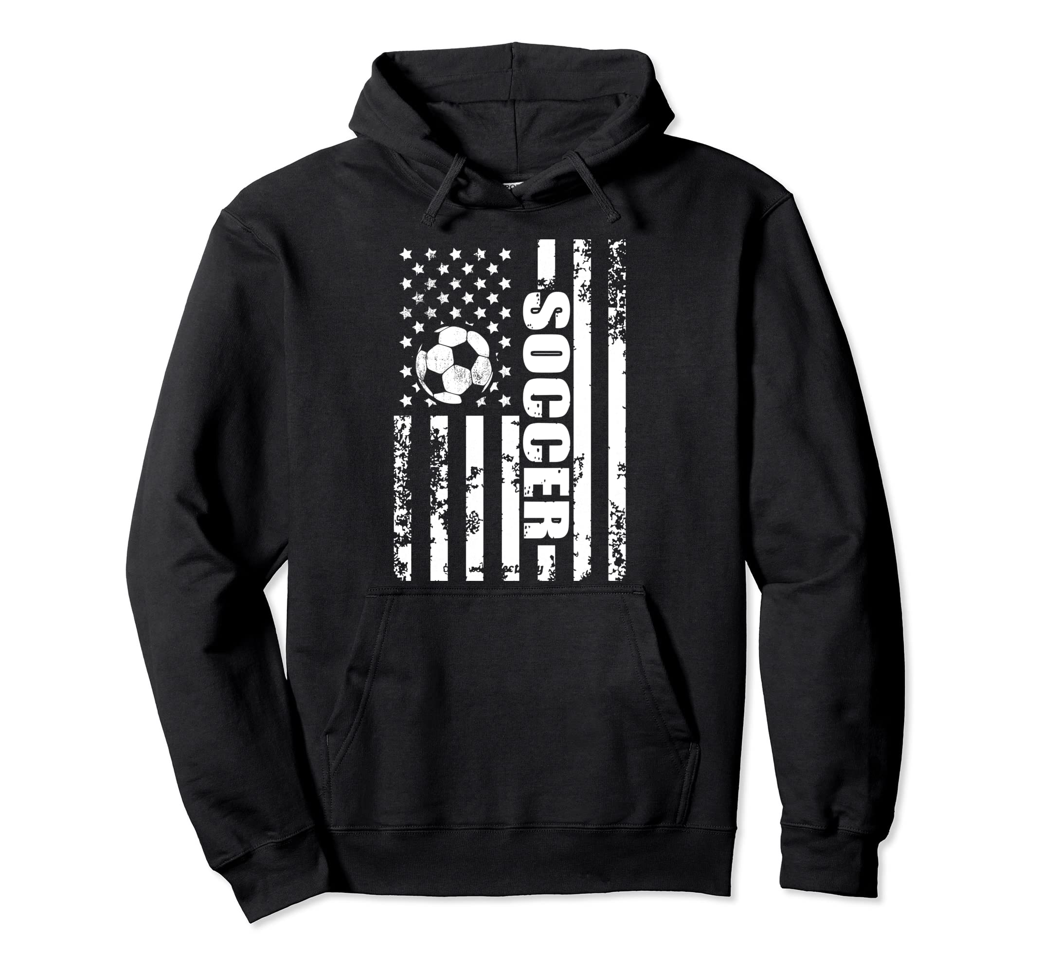 Us American Flag Soccer Patriotic Hoodie - Casual Everyday Wear Unisex - T-Shirt, Sweatshirt, Hoodie