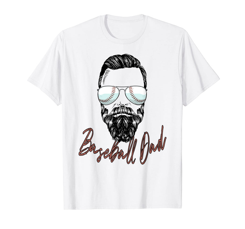 Baseball Dad Beard Sunglasses Baseball T-Shirt - Custom Art Print Unisex - T-Shirt, Sweatshirt, Hoodie