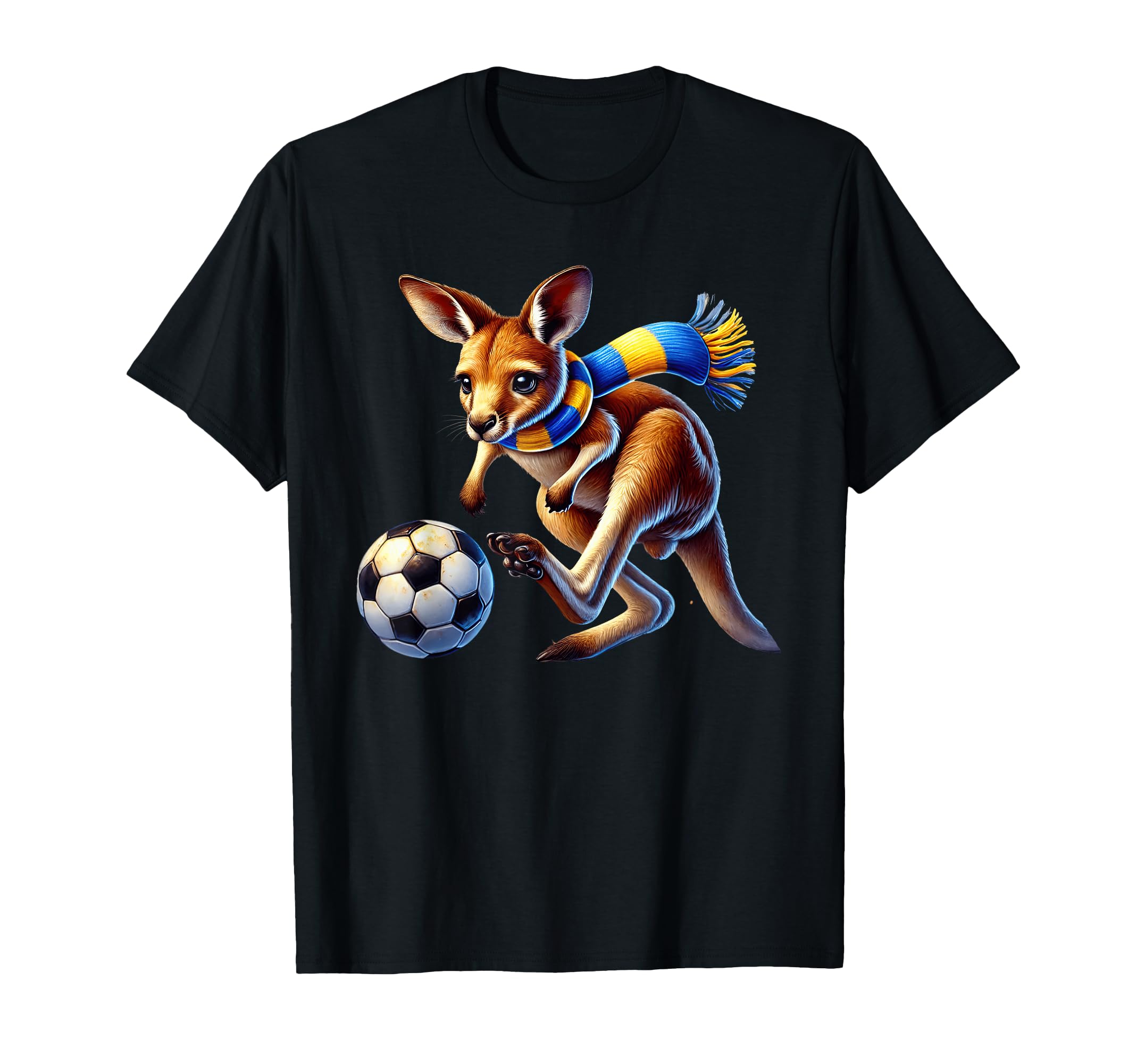 Kangaroo Soccer Player Fan Scarf T-Shirt - Casual Everyday Wear for Adults - T-Shirt, Sweatshirt, Hoodie