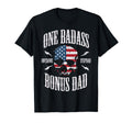One Badass Bonus Dad Us Flag Skull T-Shirt - Fun Novelty Design Men Women - T-Shirt, Sweatshirt, Hoodie