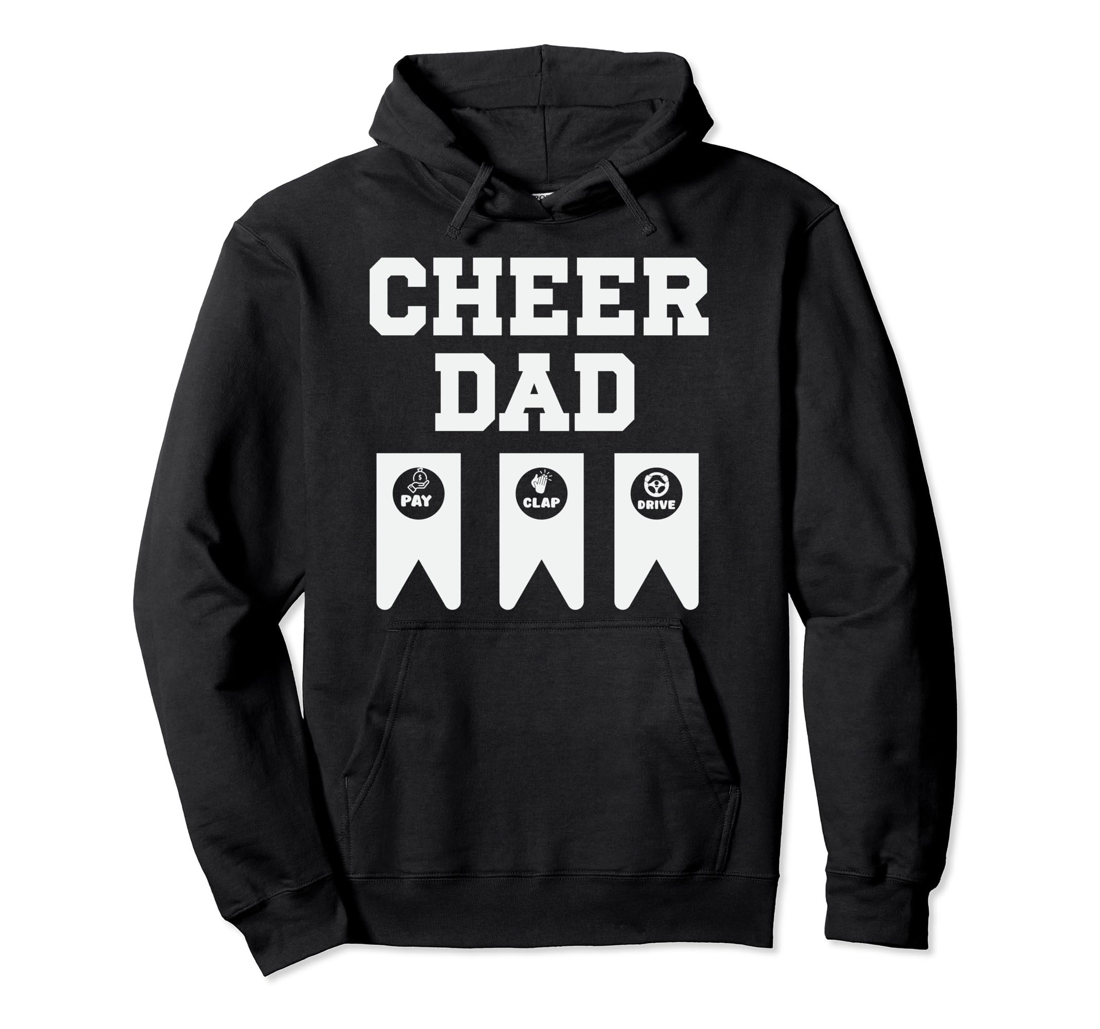 Cheer Dad Cheerleading Cheerleader Dad Hoodie - Graphic Print Men Women - T-Shirt, Sweatshirt, Hoodie