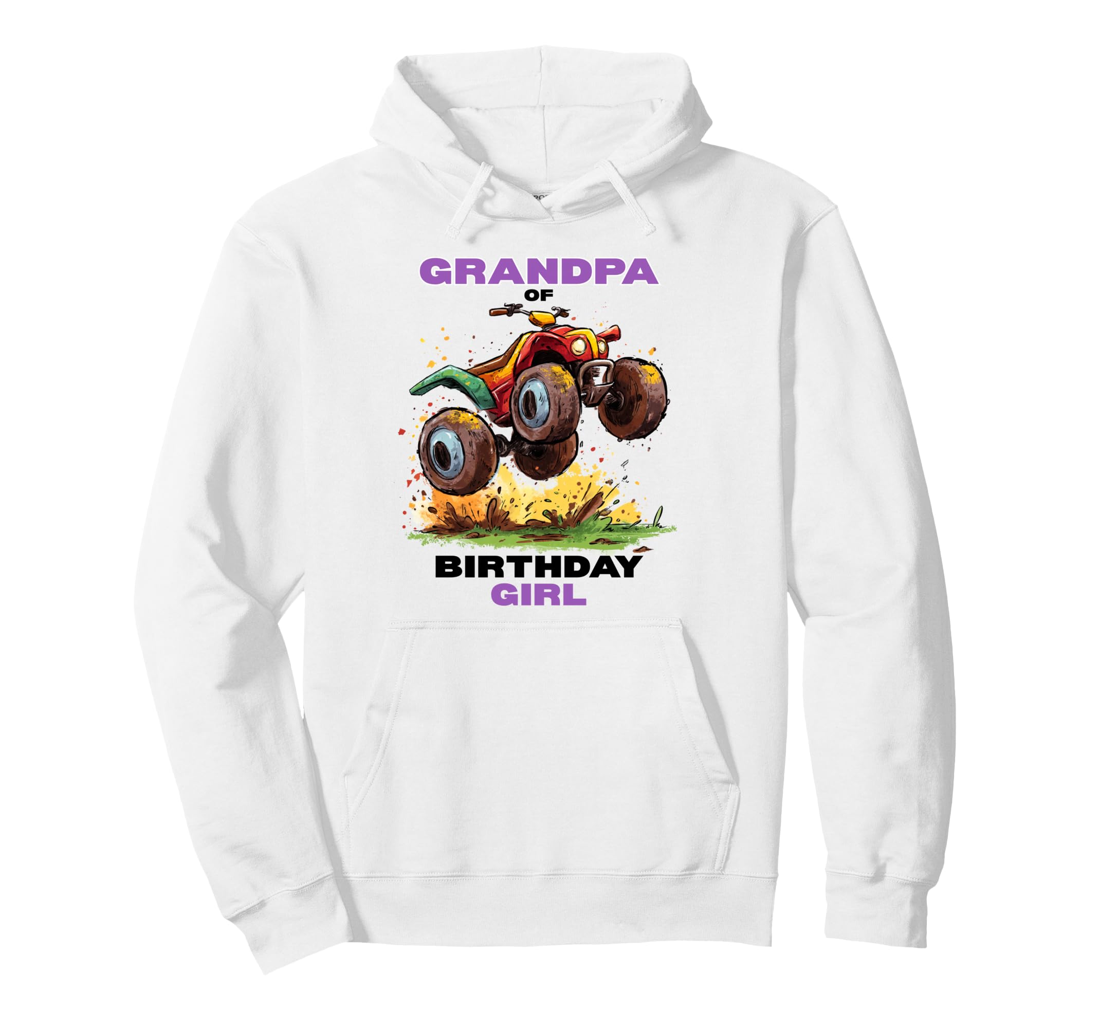 Grand Dad Birthday Atv Four Wheeler Hoodie - Custom Art Print for Adults - T-Shirt, Sweatshirt, Hoodie
