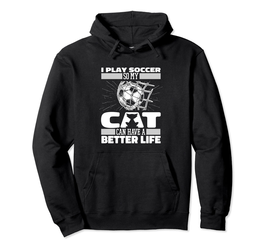 Soccer Cat Player Team Sports Hoodie - Casual Everyday Wear for Adults - T-Shirt, Sweatshirt, Hoodie