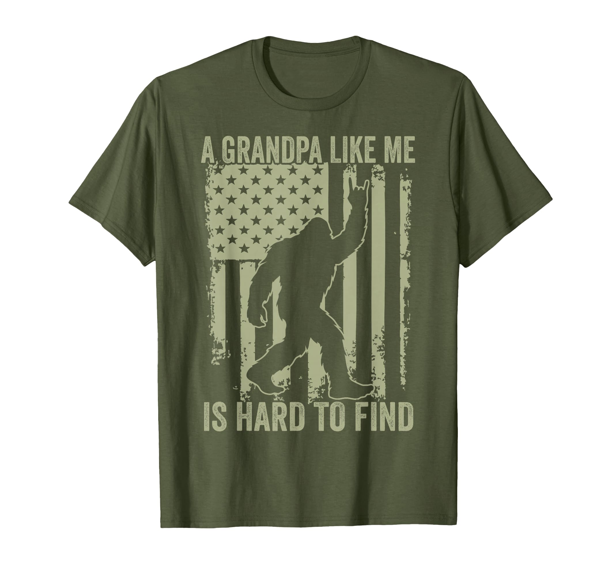 Funny Grandpa Sasquatch Bigfoot Usa Flag T-Shirt - Graphic Print for Adults - T-Shirt, Sweatshirt, Hoodie