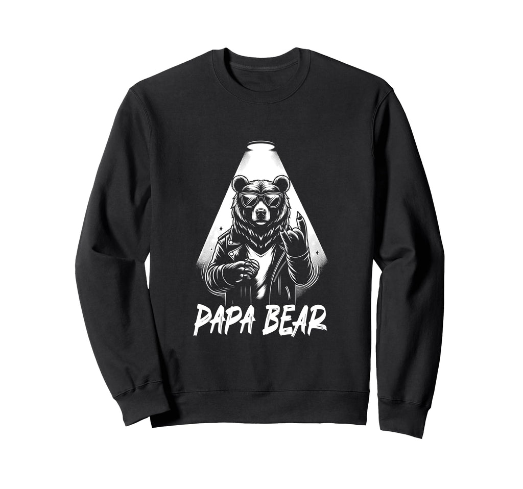 Papa Bear Rockstar Spotlight And Sweatshirt - Unique Graphic Unisex - T-Shirt, Sweatshirt, Hoodie