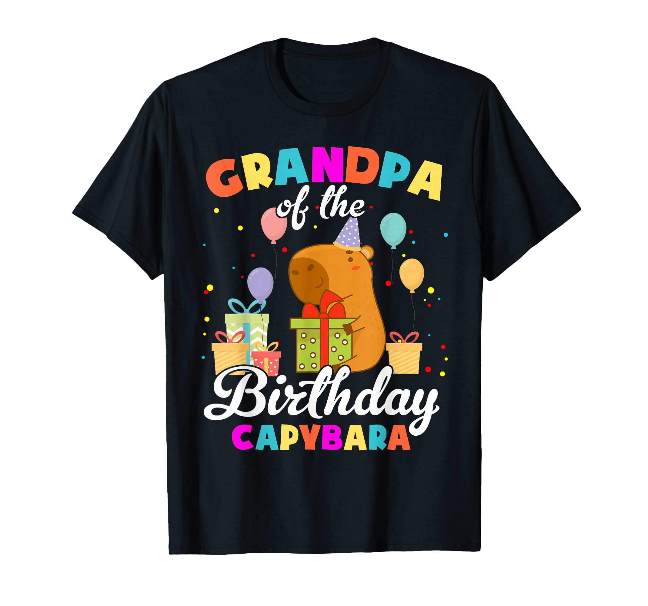 Grandpa Birthday Capybara Family Party T-Shirt - Novelty Apparel Unisex - T-Shirt, Sweatshirt, Hoodie