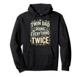 Double Twin Dad Twins Pregnancy Hoodie - Aesthetic Graphic Men Women - T-Shirt, Sweatshirt, Hoodie