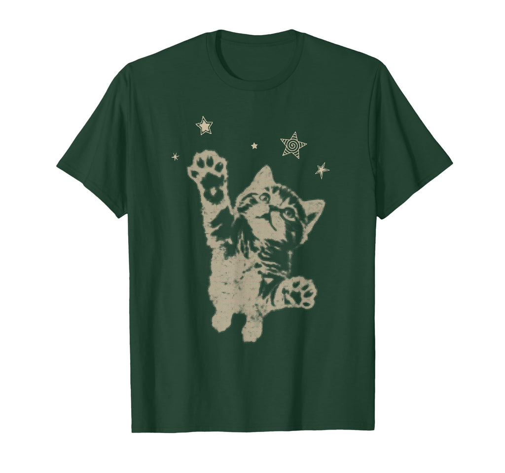 Y2K Cat Jumping Stars 90S 2000S Grunge T-Shirt - Trendy Graphic Men Women - T-Shirt, Sweatshirt, Hoodie