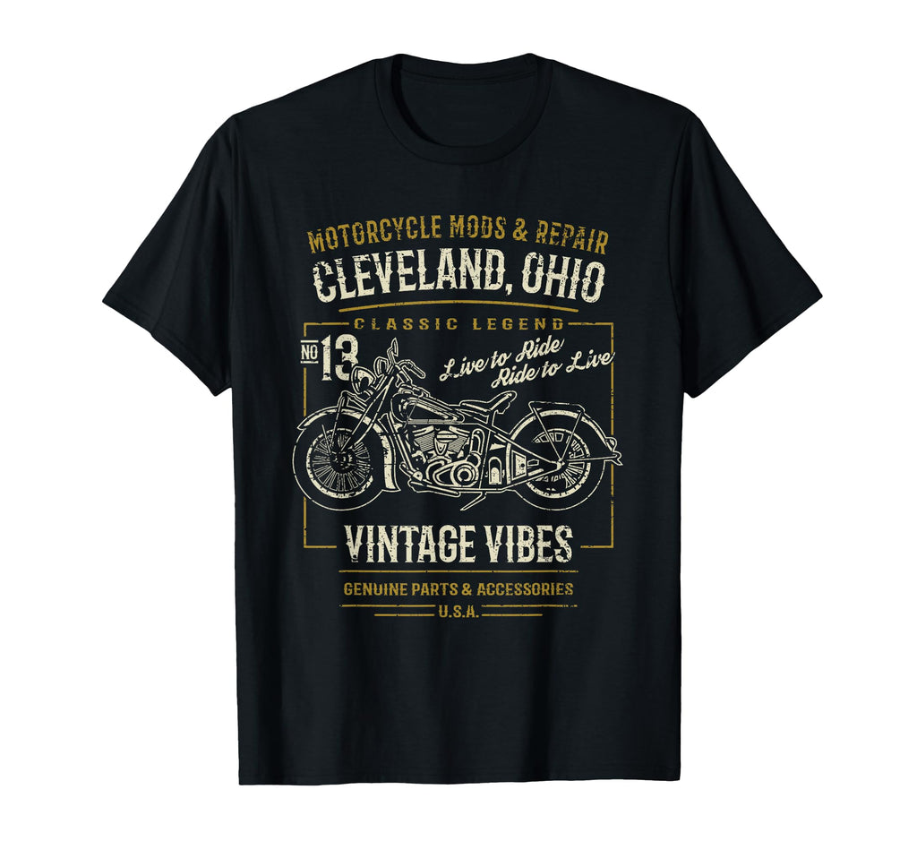 Cleveland Ohio Motorcycle Adventure T-Shirt - Unique Graphic Men Women - T-Shirt, Sweatshirt, Hoodie