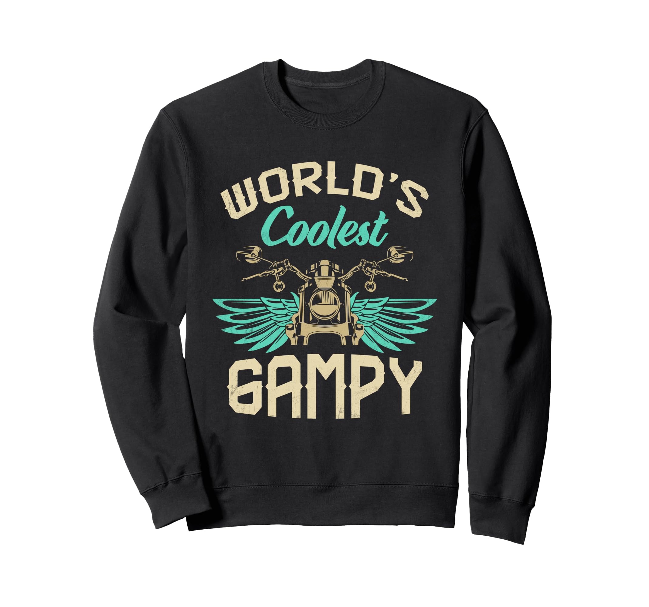 Worlds Coolest Gampy Motorcycle Fathers Sweatshirt - Trendy Graphic Unisex - T-Shirt, Sweatshirt, Hoodie
