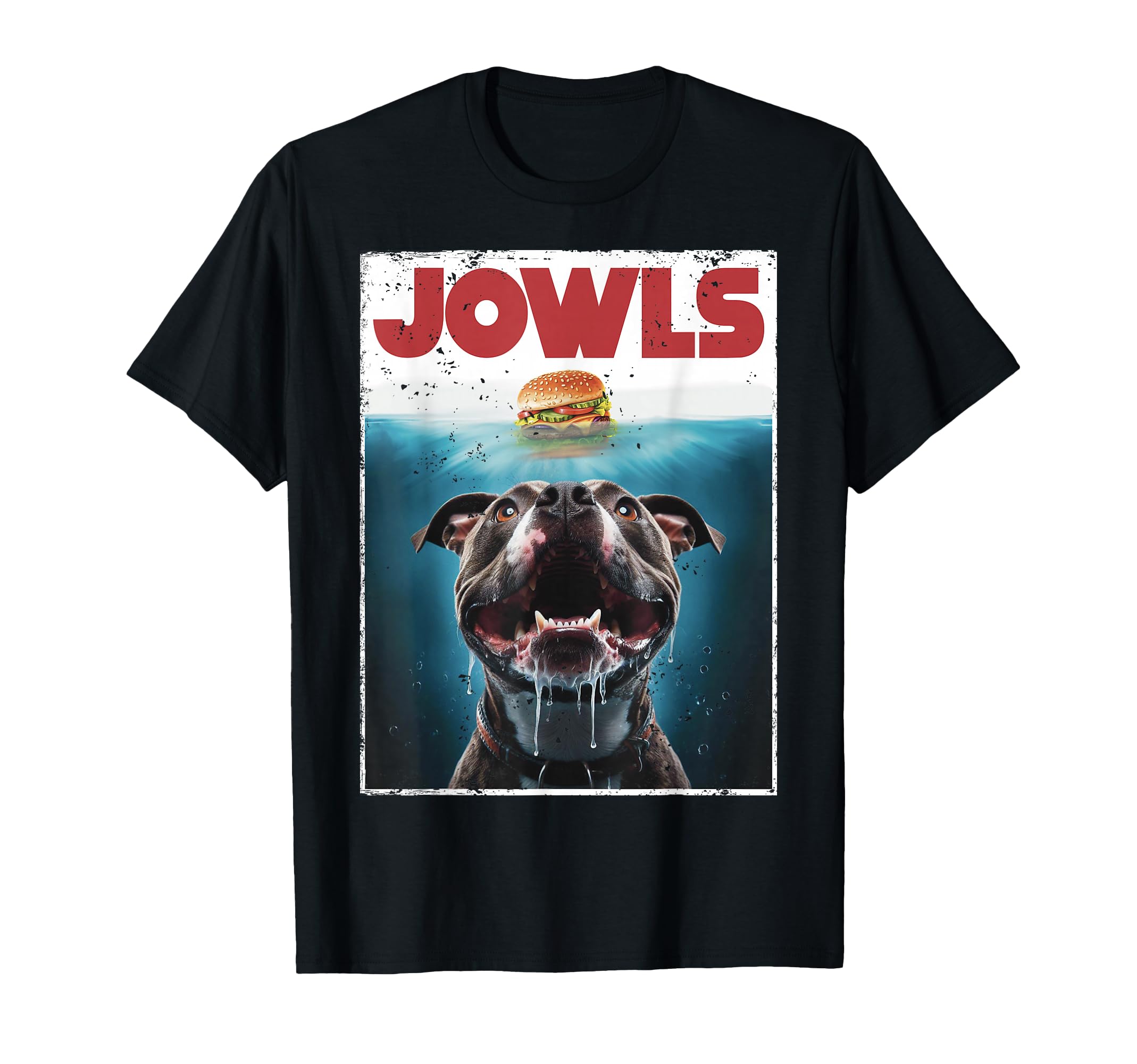 Funny Pittie Pitbull Pit Bull Jowls Burger T-Shirt - Trendy Graphic Unisex - T-Shirt, Sweatshirt, Hoodie