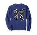 Checkered Bow Tie Flag Automobile Sweatshirt - Minimalist Print Men Women - T-Shirt, Sweatshirt, Hoodie