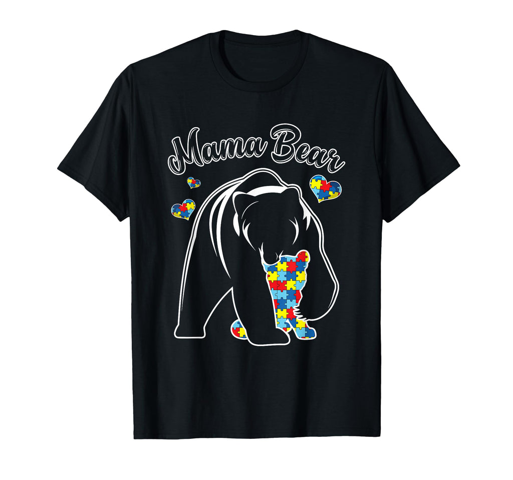 Mama Bear Autism Awareness Autistic T-Shirt - Minimalist Print Unisex - T-Shirt, Sweatshirt, Hoodie