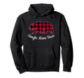 Single Mom Bear Pajama Red Buffalo Hoodie - Custom Art Print Men Women - T-Shirt, Sweatshirt, Hoodie