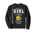Funny Proud Softball Dad Stole My Sweatshirt - Trendy Graphic for Adults - T-Shirt, Sweatshirt, Hoodie