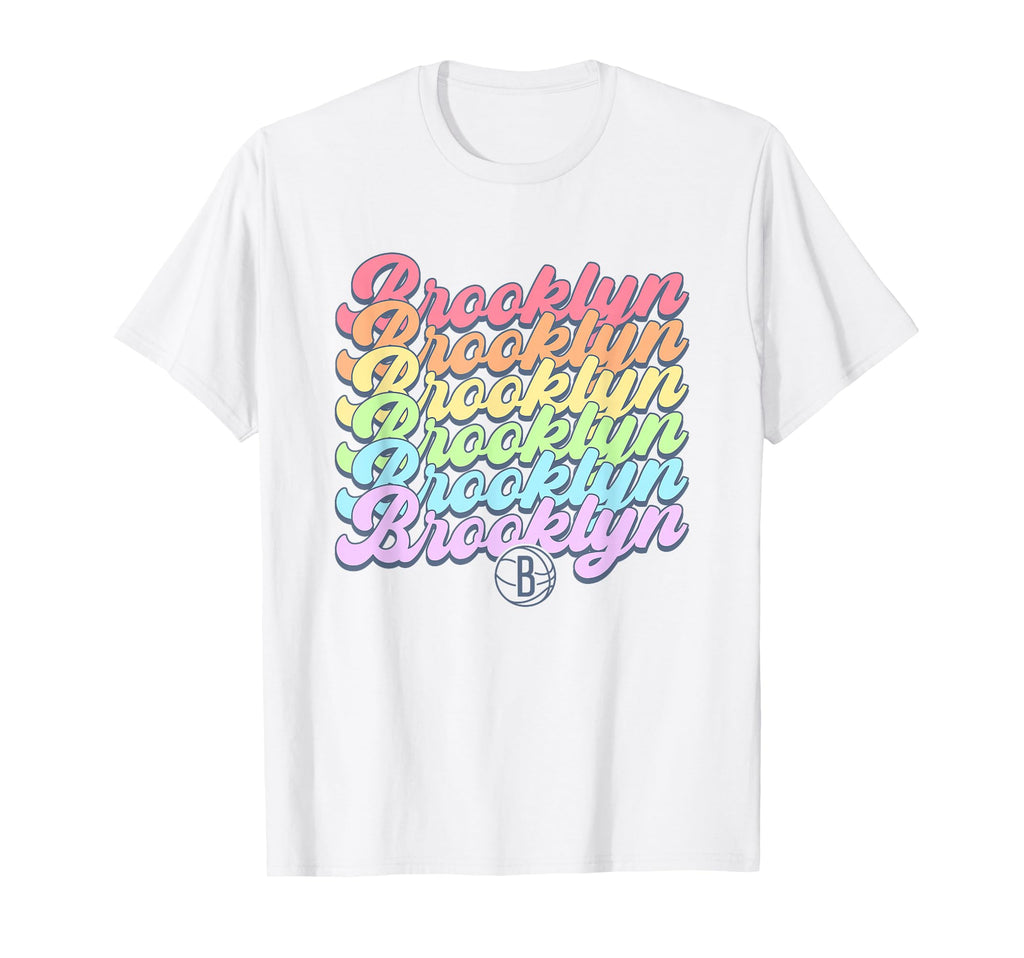 Nba Brooklyn Nets Pastel Rainbow Pride T-Shirt - Unique Graphic Unisex - T-Shirt, Sweatshirt, Hoodie