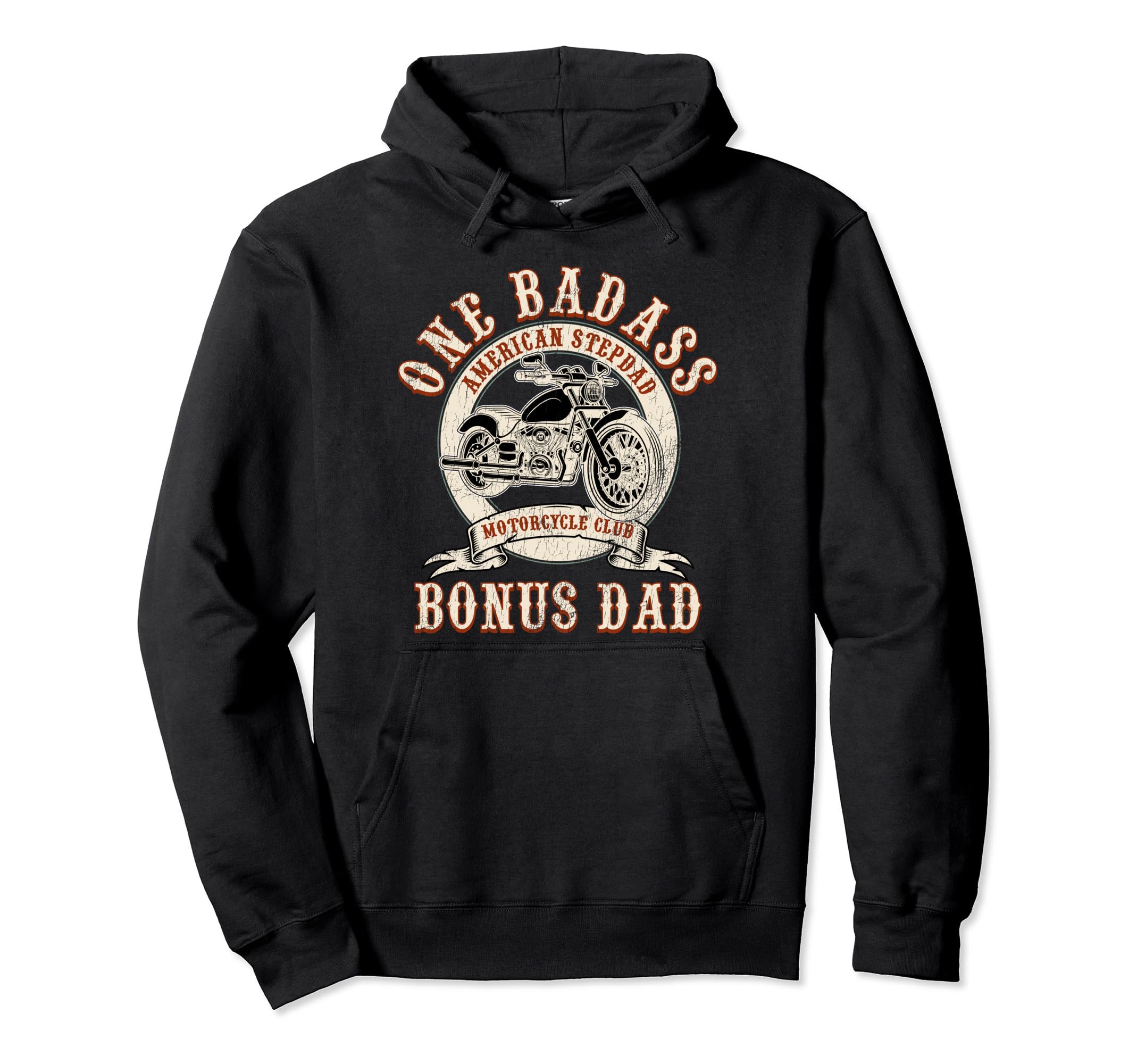 Fathers Day Stepdad One Badass Bonus Dad Hoodie - Graphic Print Unisex - T-Shirt, Sweatshirt, Hoodie