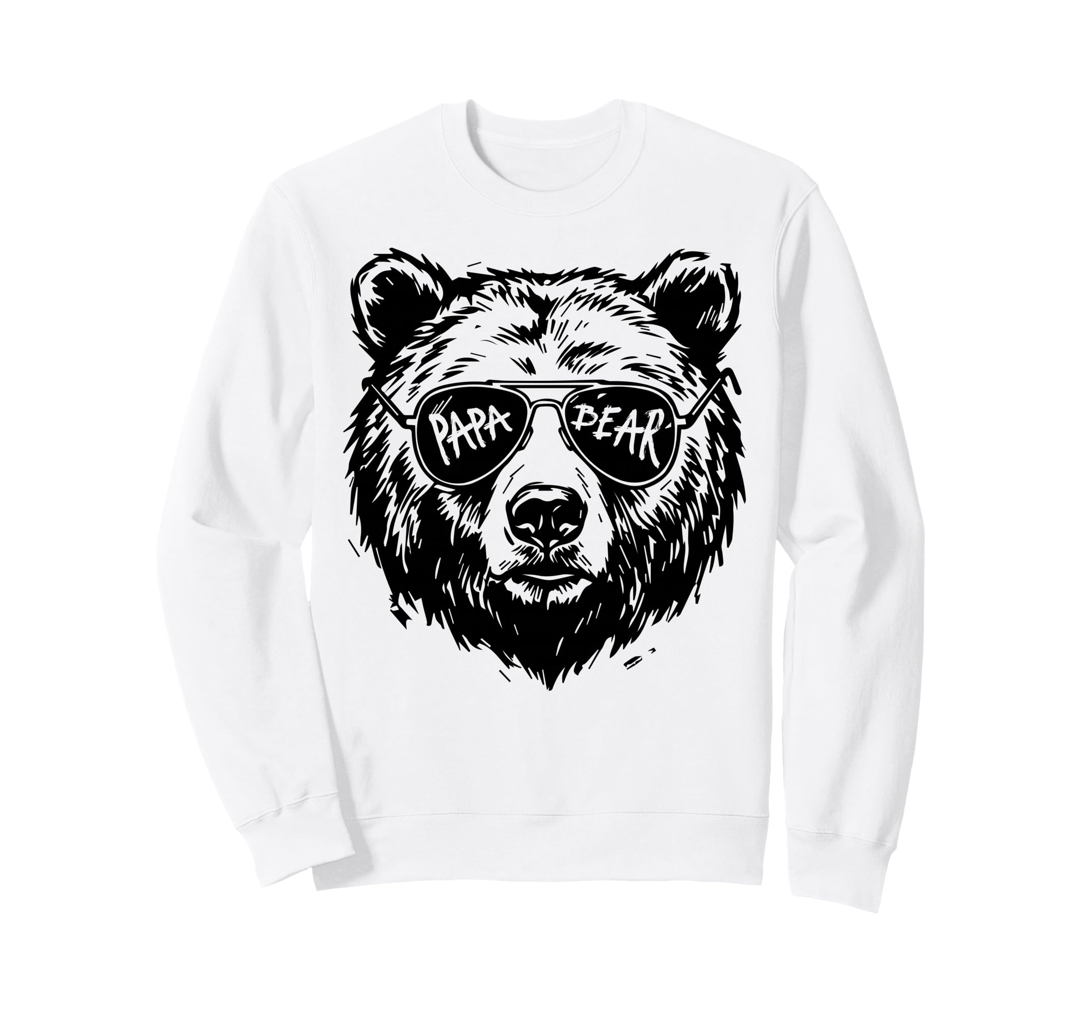 Papa Bear Sunglasses Face Fathers Day Sweatshirt - Minimalist Print Unisex - T-Shirt, Sweatshirt, Hoodie