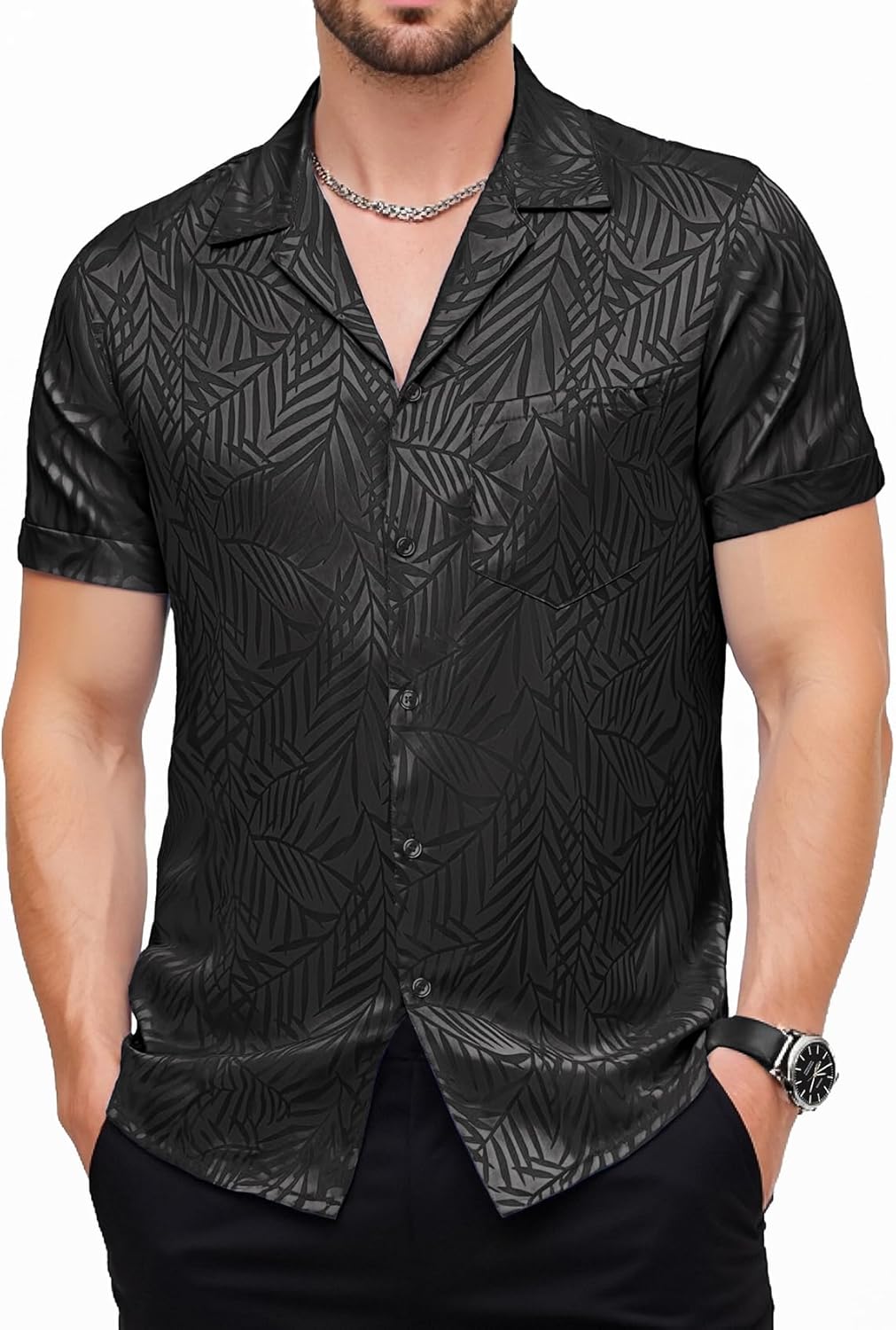 Mens Shiny Satin Silk-Like Designer Summer Regular - Adult & Kids T-Shirts, Sweatshirts & Hoodies apparel design preview 1