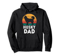 Husky Dad Puppies Dogs Parents Funny Dog Hoodie - Unique Graphic Unisex - T-Shirt, Sweatshirt, Hoodie