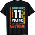 11 Years 132 Months of Being Awesome 11th Birthday - Adult & Kids T-Shirts, Sweatshirts & Hoodies apparel design preview 1