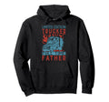 Trucker Full Time Father Dad Daddy Hoodie - Minimalist Print for Adults - T-Shirt, Sweatshirt, Hoodie